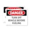 Signmission Turn Off Vehicle Before Fueling, 7 in W x Rectangle, Vinyl Decal OS-2PACK-DS-D-57-L-1873 - alternate 1